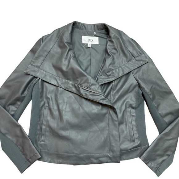 Vegan Leather Moto Jacket by JACK - Picture 4 of 12